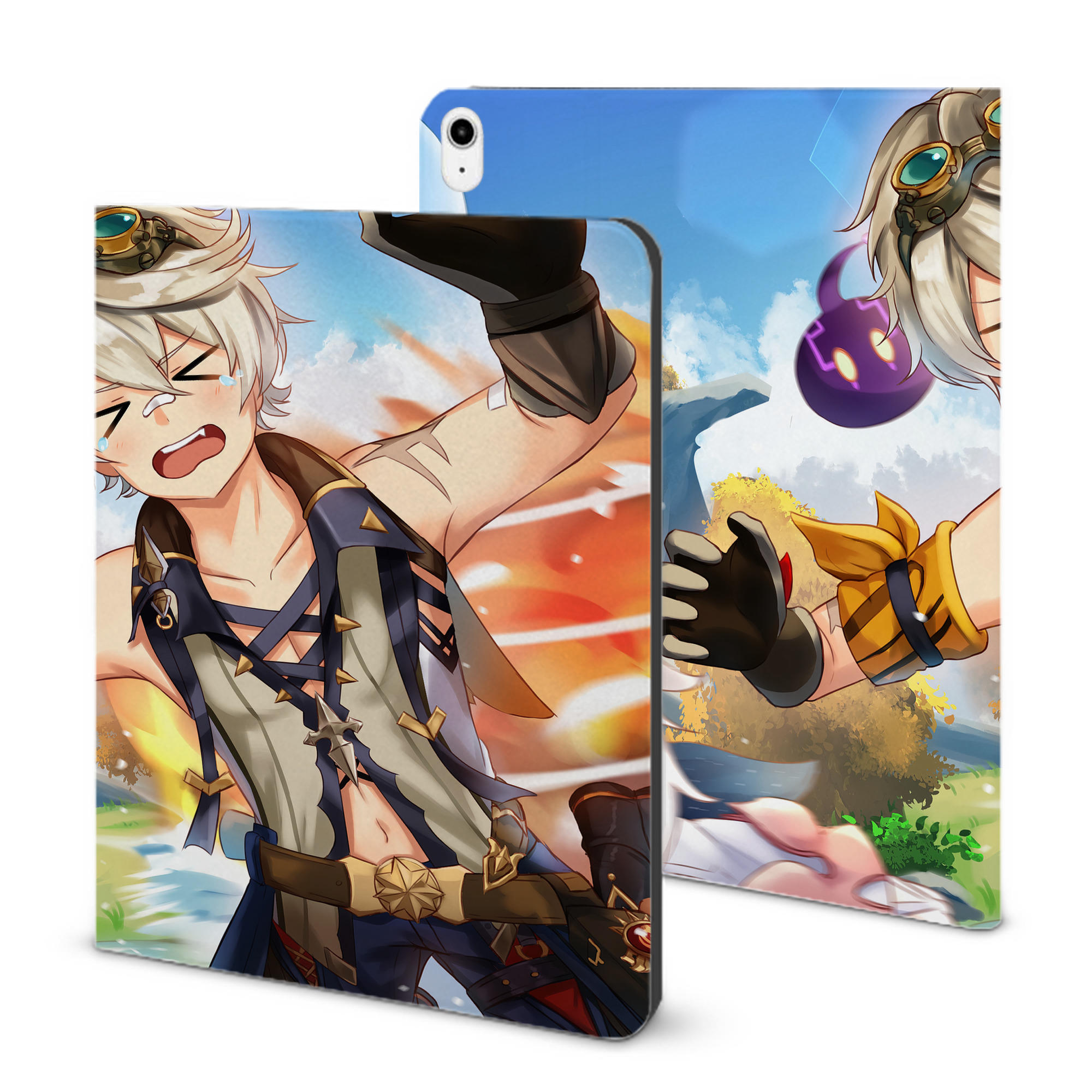 げんし神 genshin IPadケース ペンホルダー付き ブックスタイルデザイン